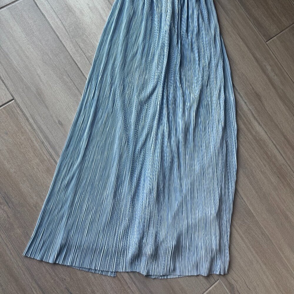 NWT Lulus Light Blue Satin Strapless Maxi Dress - Size Small - Picture 12 of 12
